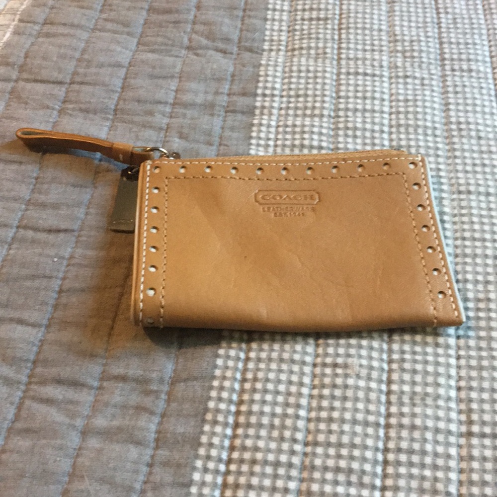 Coach Tan Leather Coin Purse